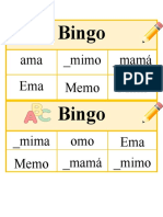 Bingo de Palabras Ligada