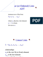 Linear (Or Ordered) Lists ADT: Instances Are of The Form