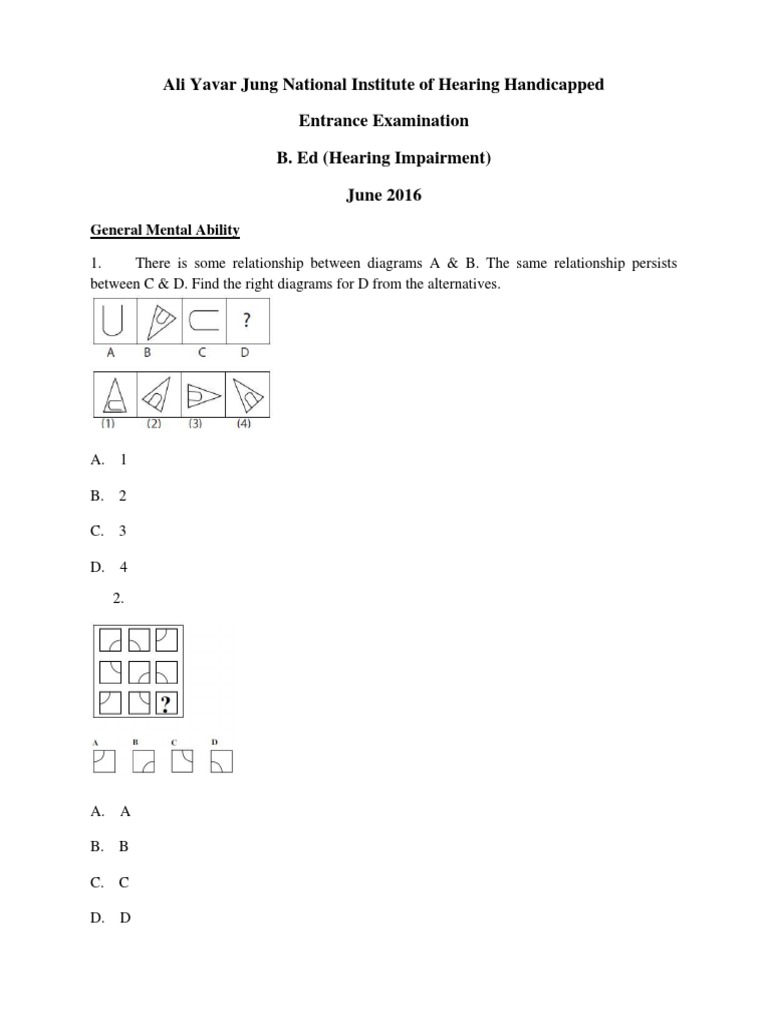BEd Model Paper | PDF | Teachers | Learning