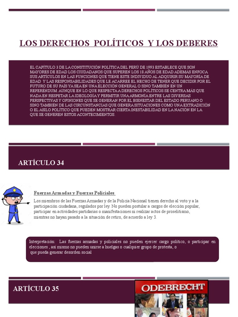 Capitulo III Los Derechos Políticos y Los Deberes | PDF | Estado ...