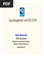 Log Management and ISO 27001: Rakesh Maheshwari Rakesh Maheshwari