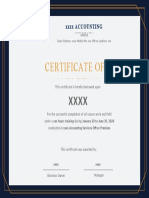Certificate of Completion: XXXX Accounting Services