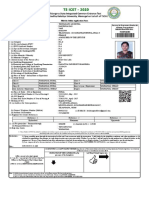 Filled in Online Application Form