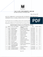 National Law University Delhi spot counseling list