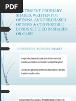 Contingent Ordinary Shares, Written Put Options, and Purchased Options & Convertible Bonds Settled in Shares or Cash