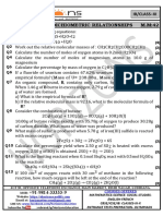 Ib/Class-Xi TIME:75Min Stoichiometric Relationships M.M:42: Q1 (4) Q2 (3) Q3 (2) Q4 (3) Q5 (3) Q6 (3) Q7