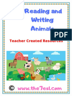 Reading and Writing Animals Comprehension