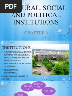 Cultural, Social and Political Institutions