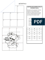 Activity # 2: Addition and Subtraction of Integers Puzzle