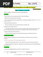 2019/20 Health & Physical Education Lesson Note For Grade 10 Basic Techniques of Foot Ball