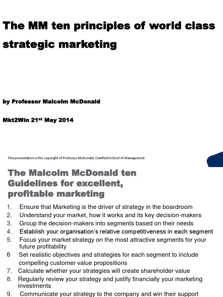 Malcolm McDonald on Value Propositions: How to Develop Them, How to Quantify Them visual data 8