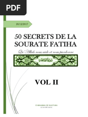 50 Secrets De La Sourate Fatiha Vol Ii Pdf Coran Islam
