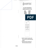 Manual Instructiuni Telecomanda AC VORTEX | PDF