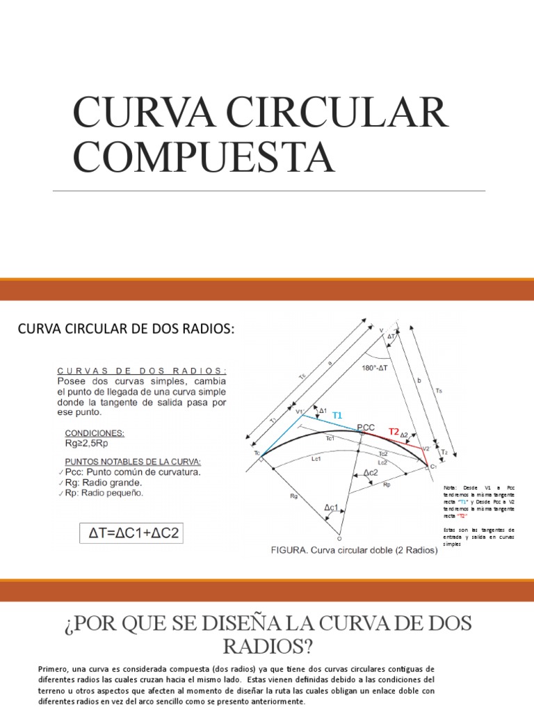 Diseño de Curva Circular Compuesta | PDF | Tangente | Curva