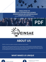 Einsae Offers The Bachelor in International Business Administration and Entrepreneurship