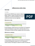 excel calcular la diferencia entre dos fechas en varios formatos