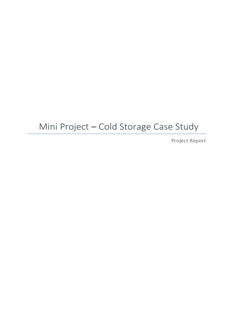 Cold Storage Data Analysis Report | PDF | P Value | Student's T Test