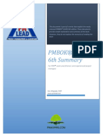 Pmbok® Guide 6th Summary: For PMP Exam Practitioners and Experienced Project Managers
