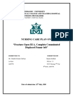 Nursing Care Plan On: "Fracture Open III A, Complete Comminuted Displaced Femur Left"