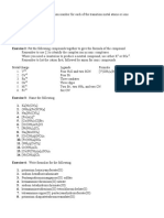 Transition Metals Questions Topical