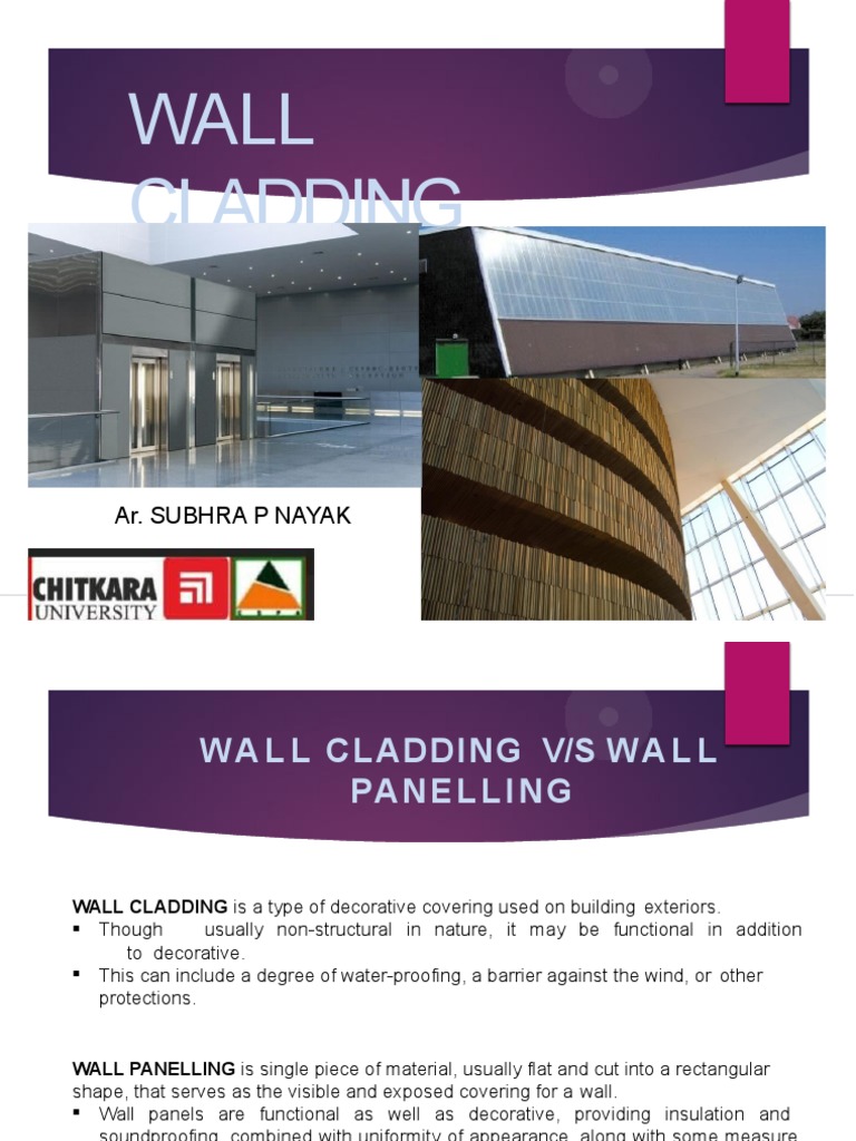 Wall Cladding: Ar. Subhra P Nayak | PDF | Wall | Brick
