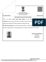 This Is To Certify That To Notification No: 8283-393/F.6-97/SC & OBC/STAT/97 Dated 20.05.1997