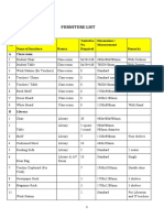 Furniture List PDF