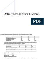 Activity Based Cost Accounting Problems