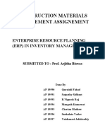 Construction Materials Management Assignement: Enterprise Resource Planning (Erp) in Inventory Management