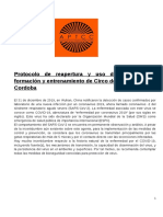 Protocolo de Apertura y Uso de Espacios de Formación y Entrenamiento de Circo de Cordoba.