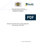 Informe General Consejo Educativo JI Vicente Davila 2018-2019.1