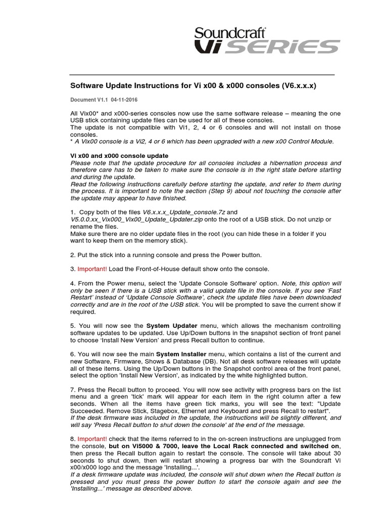 Update Instructions For Vix00+Vix000 - v1.1 PDF | PDF | Booting ...