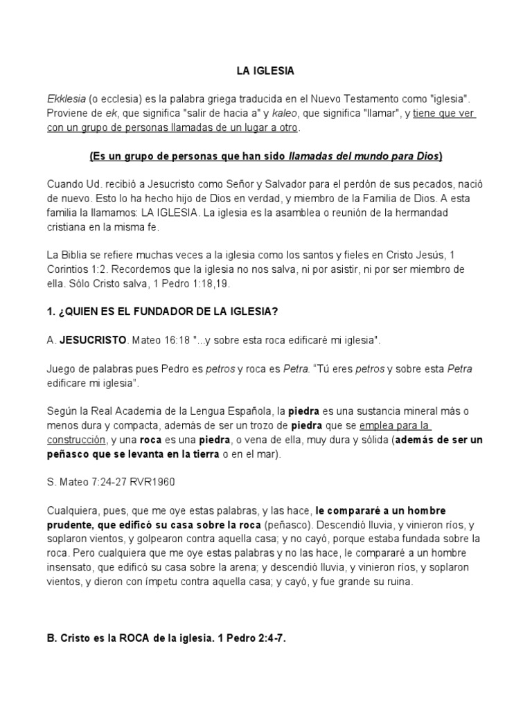 Fundamentos y Asistencia a la Iglesia | PDF | Iglesia cristiana | San Pedro