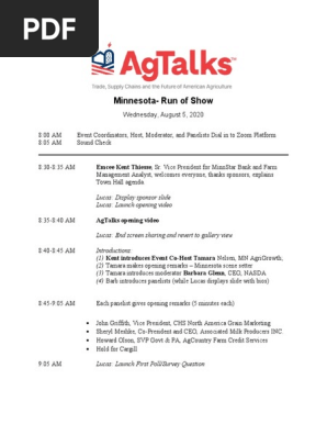 Ag_Talks_Run of Show_Minnesota 080520 Draft