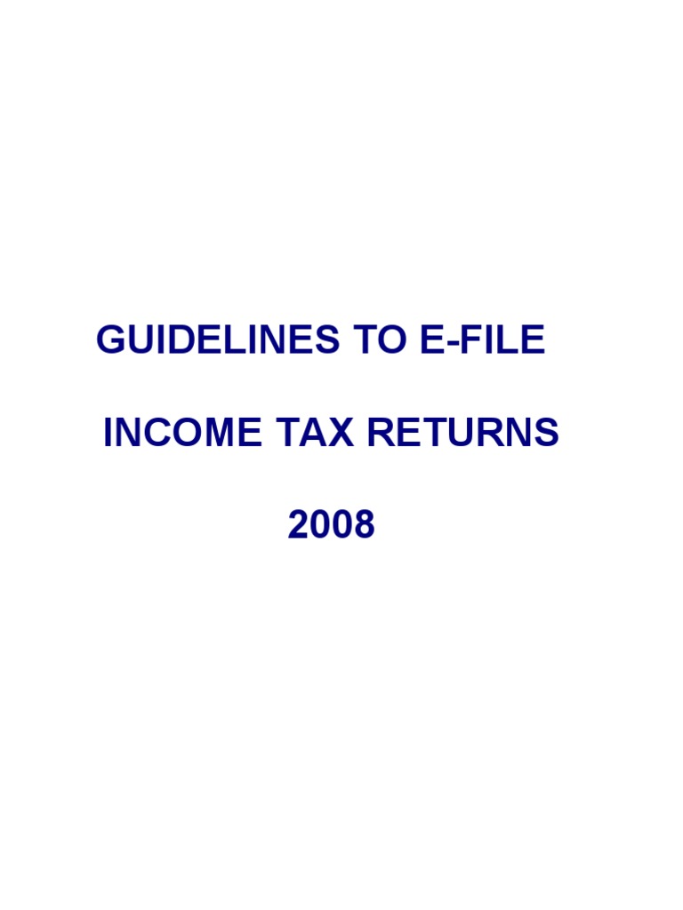 E-Filing Guidelines for Income Tax Returns | PDF | Tax Return (United ...