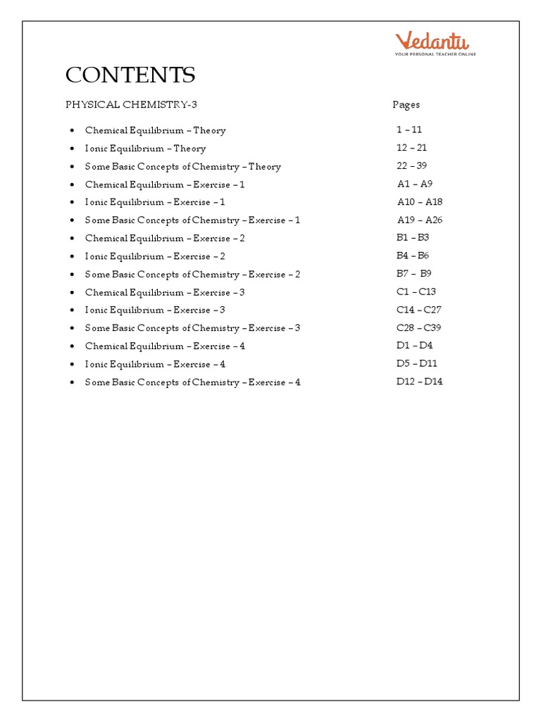 Jee 11 Chemistry Physical Chemistry 3 Pdf Reaction Rate Chemical Equilibrium