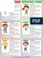 Present Simple Daily Routines Esl Printable Speaking Cards Worksheet