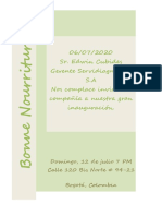 06/07/2020 Sr. Edwin Cubides Gerente Servidiagnostics S.A Nos Complace Invitar Su Compañía A Nuestra Gran Inauguración