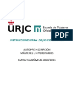 Manual Estudiante PREINSCRIPCION MASTERES UNIVERSITARIOS 2020 - 2021
