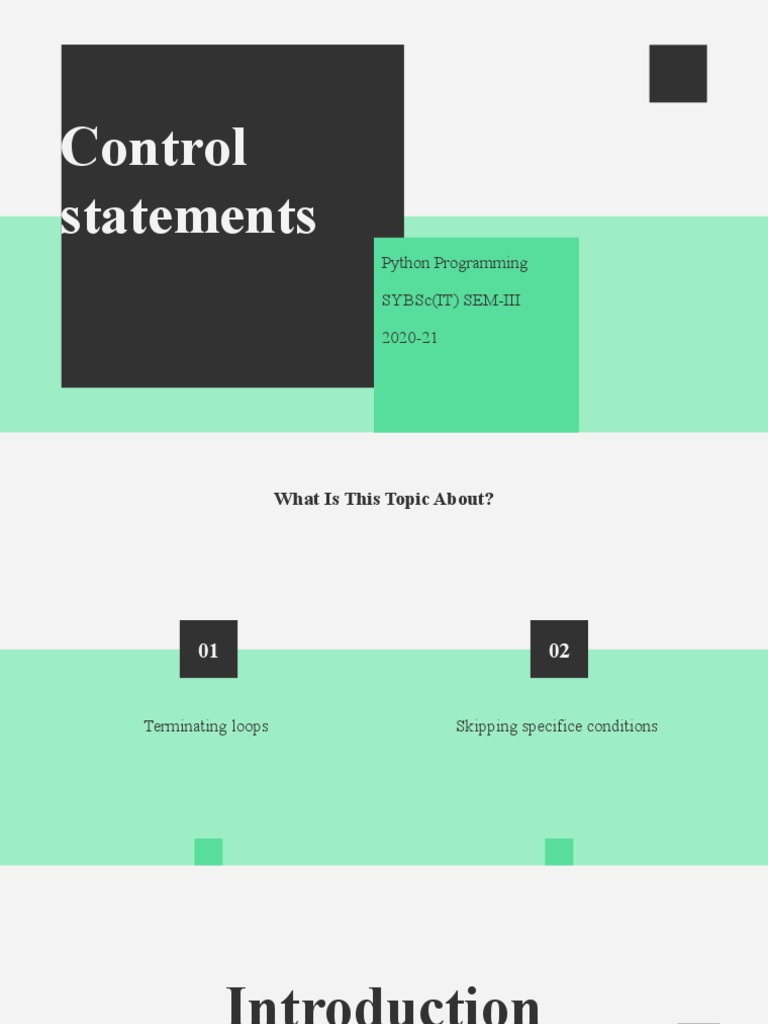 Control Statements: Python Programming Sybsc (It) Sem-Iii 2020-21 | PDF ...