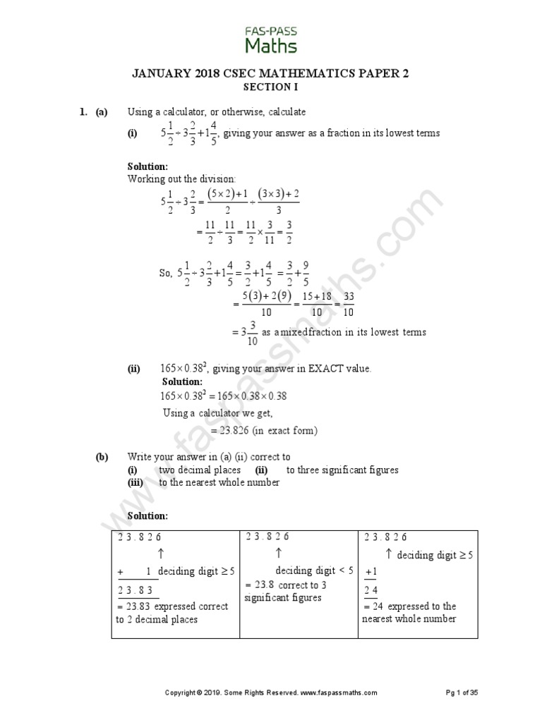 28 Csec Maths January 18 Pdf Elementary Mathematics Algebra