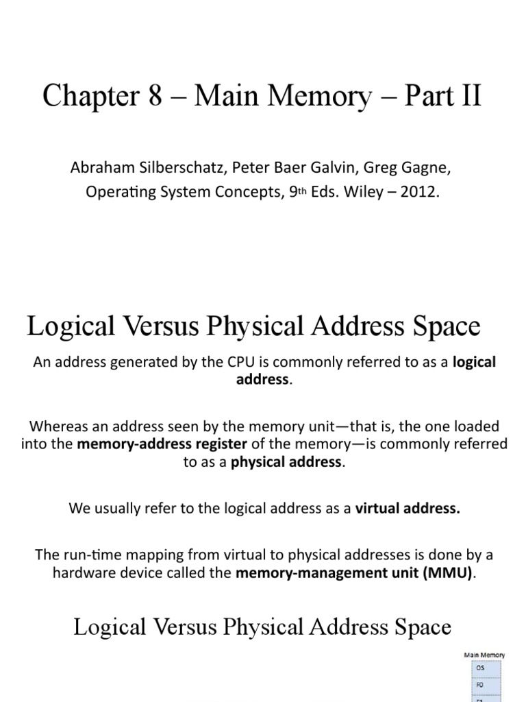 Chapter 8 - Main Memory - Part II | PDF | Operating System Technology ...