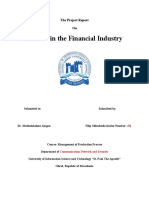 Fintech in The Financial Industry: The Project Report On