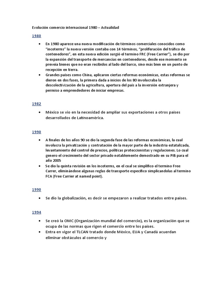 Evolución del Comercio Internacional 1980-2023 | PDF | El comercio ...