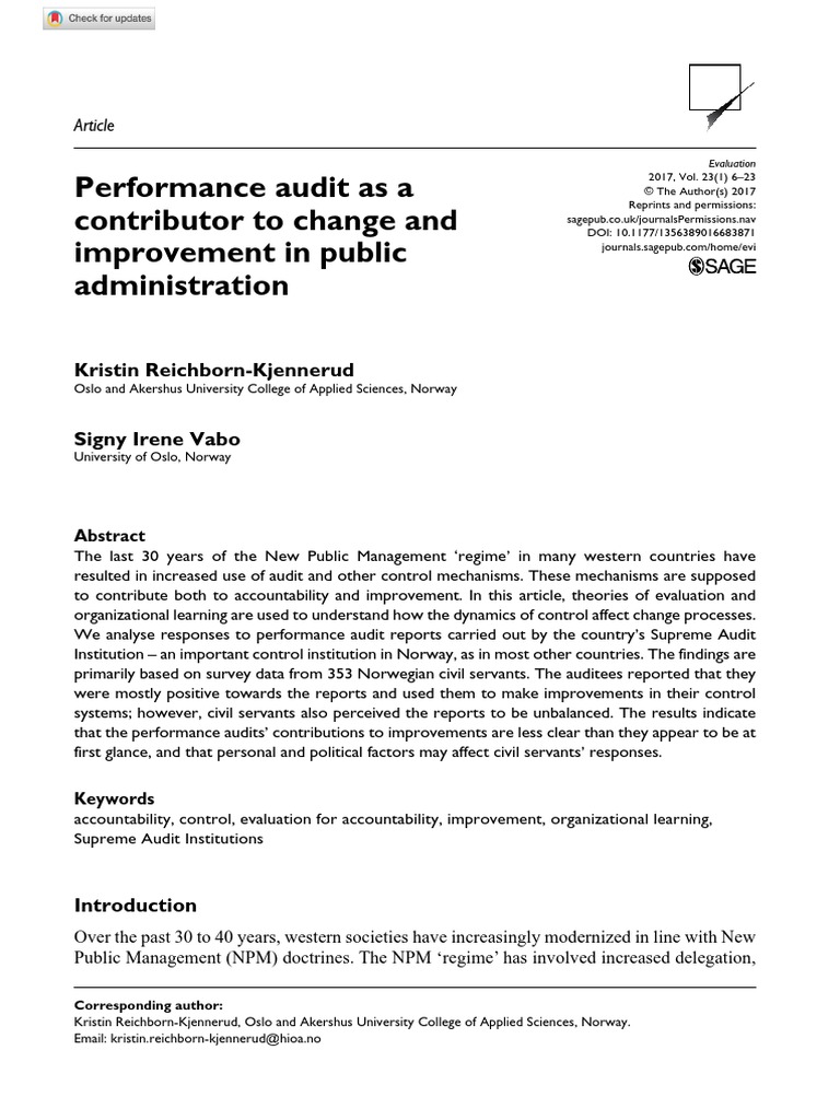 Perfomance Audit | PDF | Program Evaluation | Audit