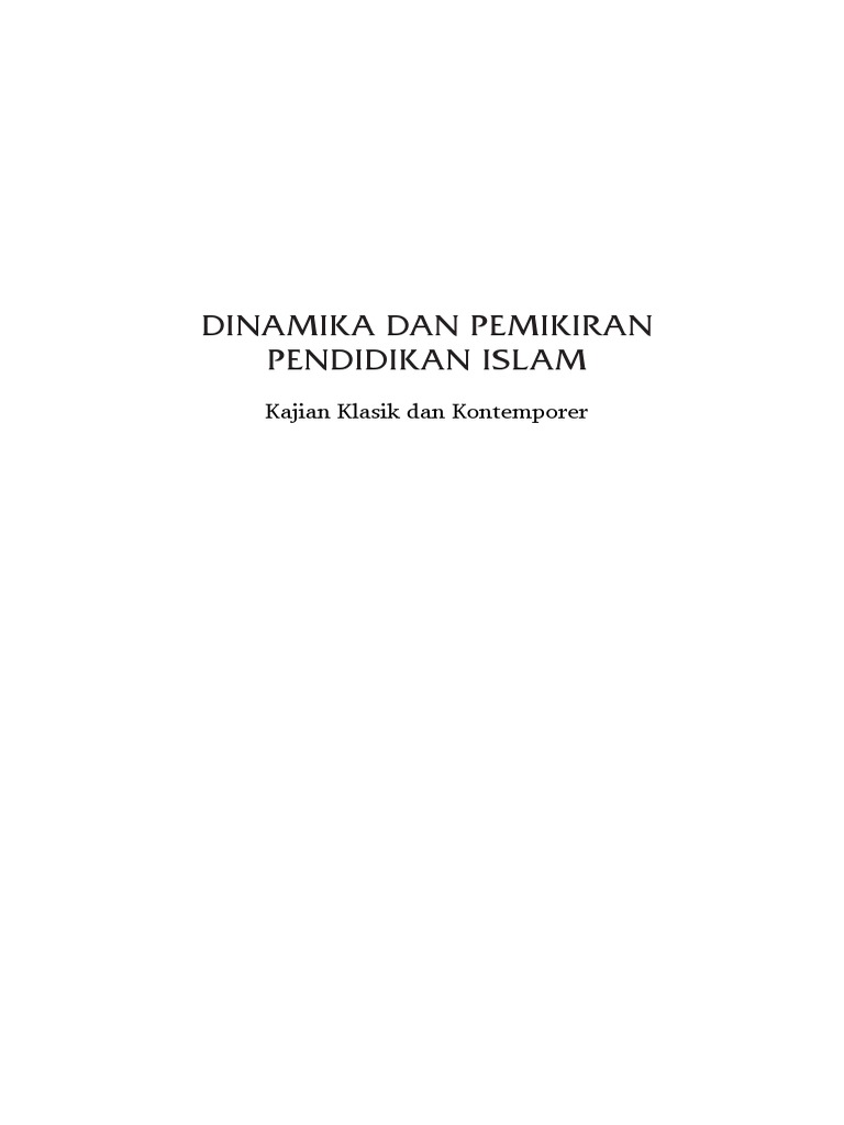 Dinamika Dan Pemikiran Pendidikan Islam Pdf