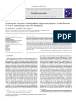 Assessing The Corrosion of Biodegradable Magnesium Implants.A Critical Review of Current Methodologies and Their Limitations - Kirkland