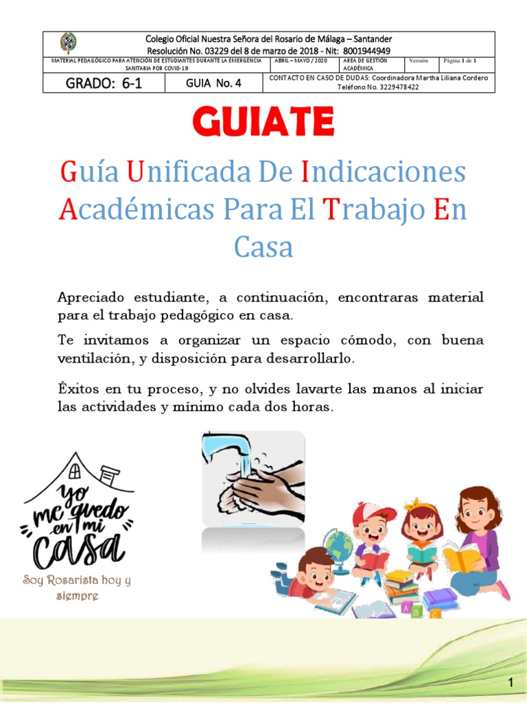 4a Guiate Grado 6 1 Pagenumber Pdf Clave Ritmo Cardiaco