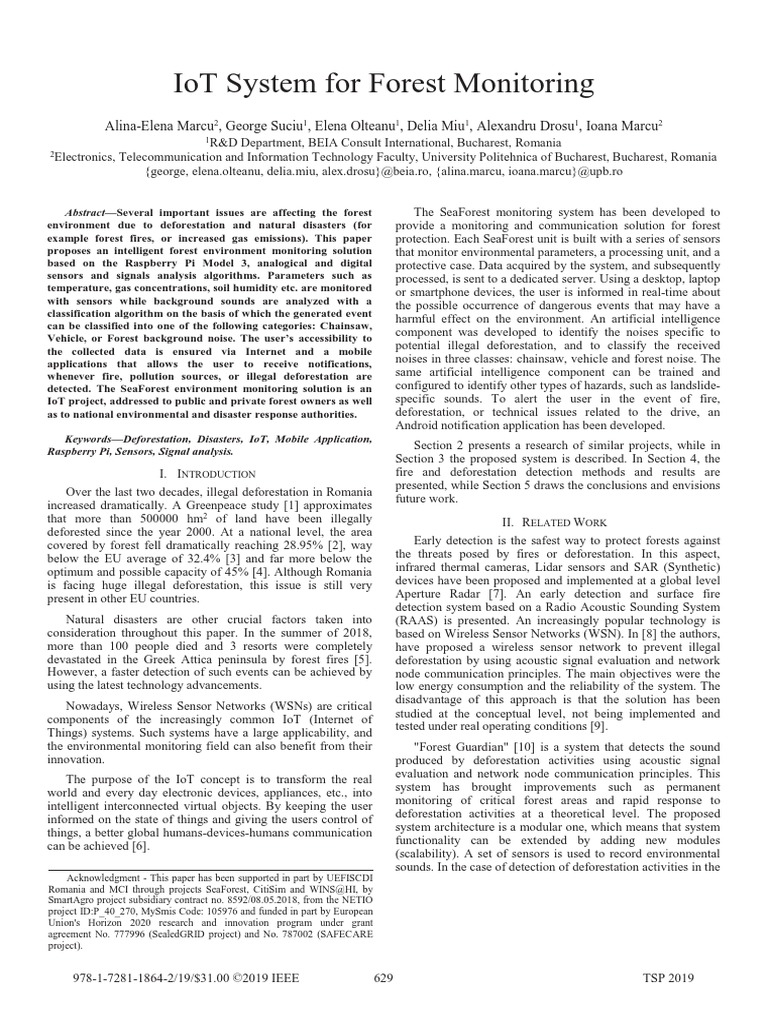 Iot Systeam For Forest Monitoring | PDF | Wireless Sensor Network ...