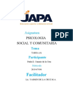 TAREA 4 DE PSICOLOGIA SOCIAL Y COMUNITARIA PAULA E. CANARIO DE LA CRUZ p